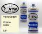 Preview: Volkswagen, Creme Color, L91: 400ml Sprühdose + 400ml Klarlack - Set, von ATW Autoteile West.